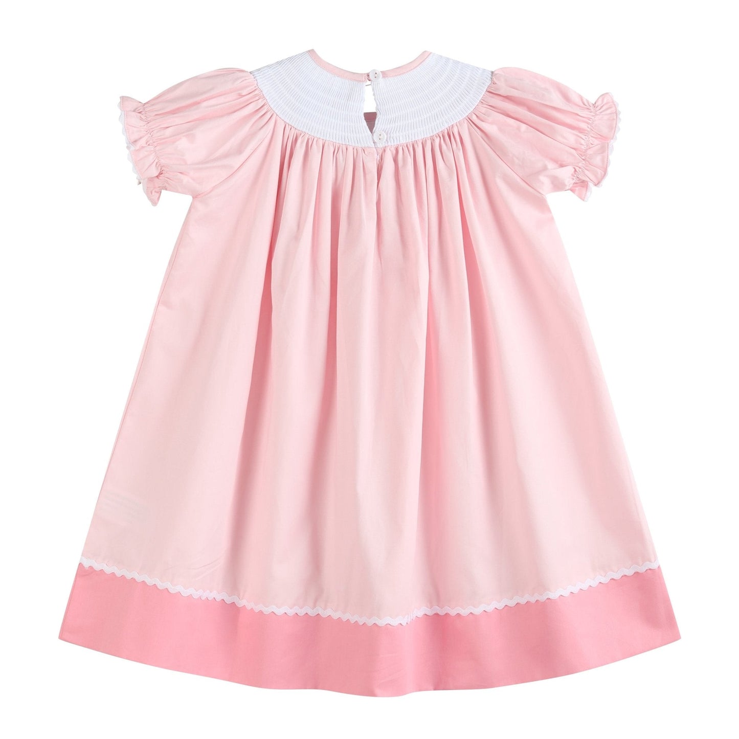 Pink Hearts & Bows Smocked Bishop Dress
