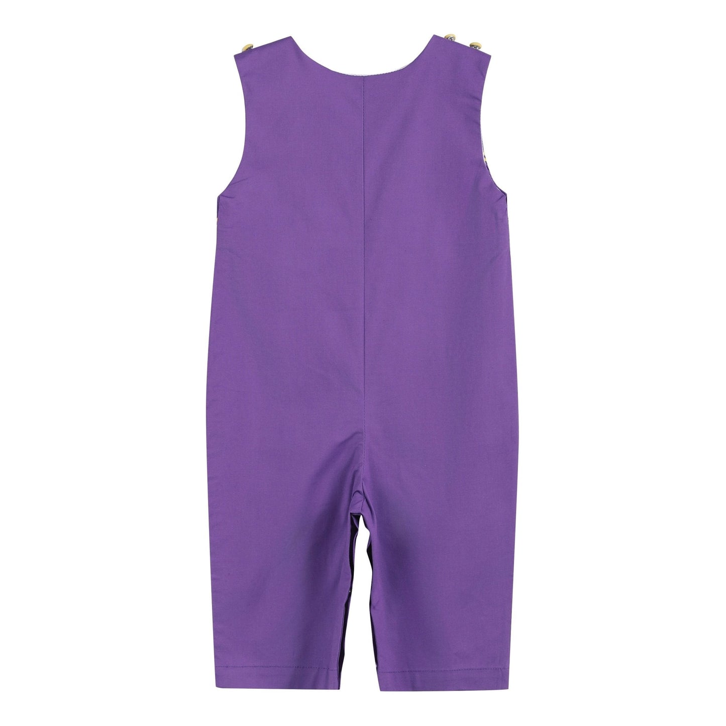 Purple and Gold Football Smocked Overalls
