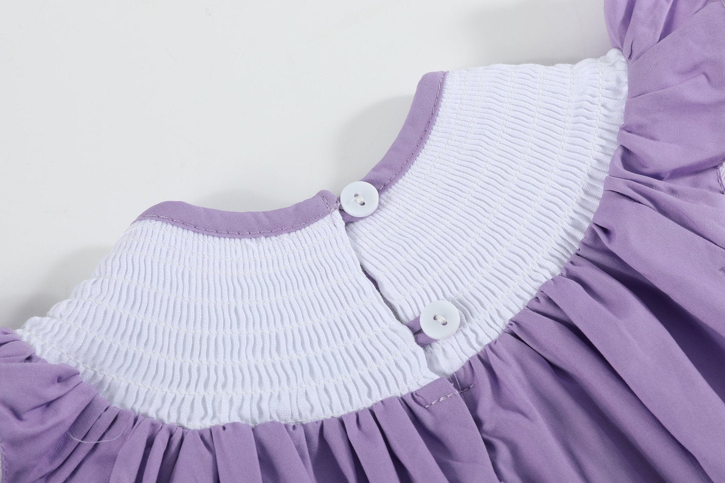 Purple Easter Bunny Smocked Flutter Romper