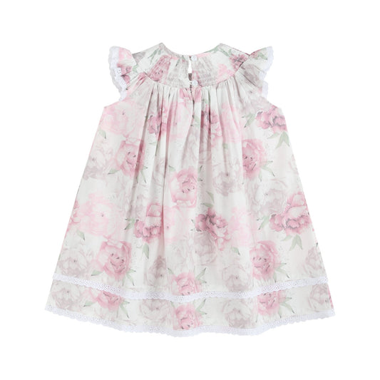 Rose Floral Print Bishop Dress