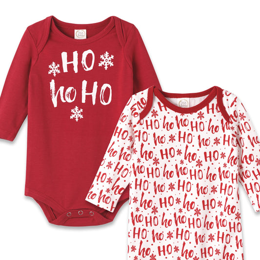 Christmas Set Of 2 Bodysuits Ho-Ho-Ho