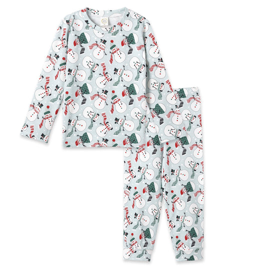 Christmas Snowmen Kids Bamboo Pajama Set