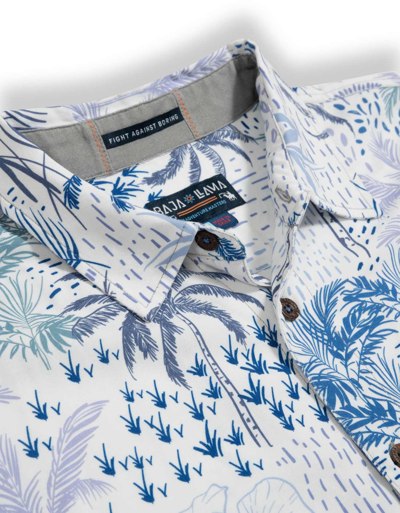 WHITE HOT TROPICS - WHITE NIGHTHAWK™ BUTTON UP