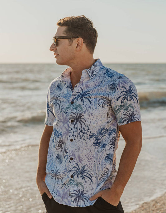 WHITE HOT TROPICS - WHITE NIGHTHAWK™ BUTTON UP
