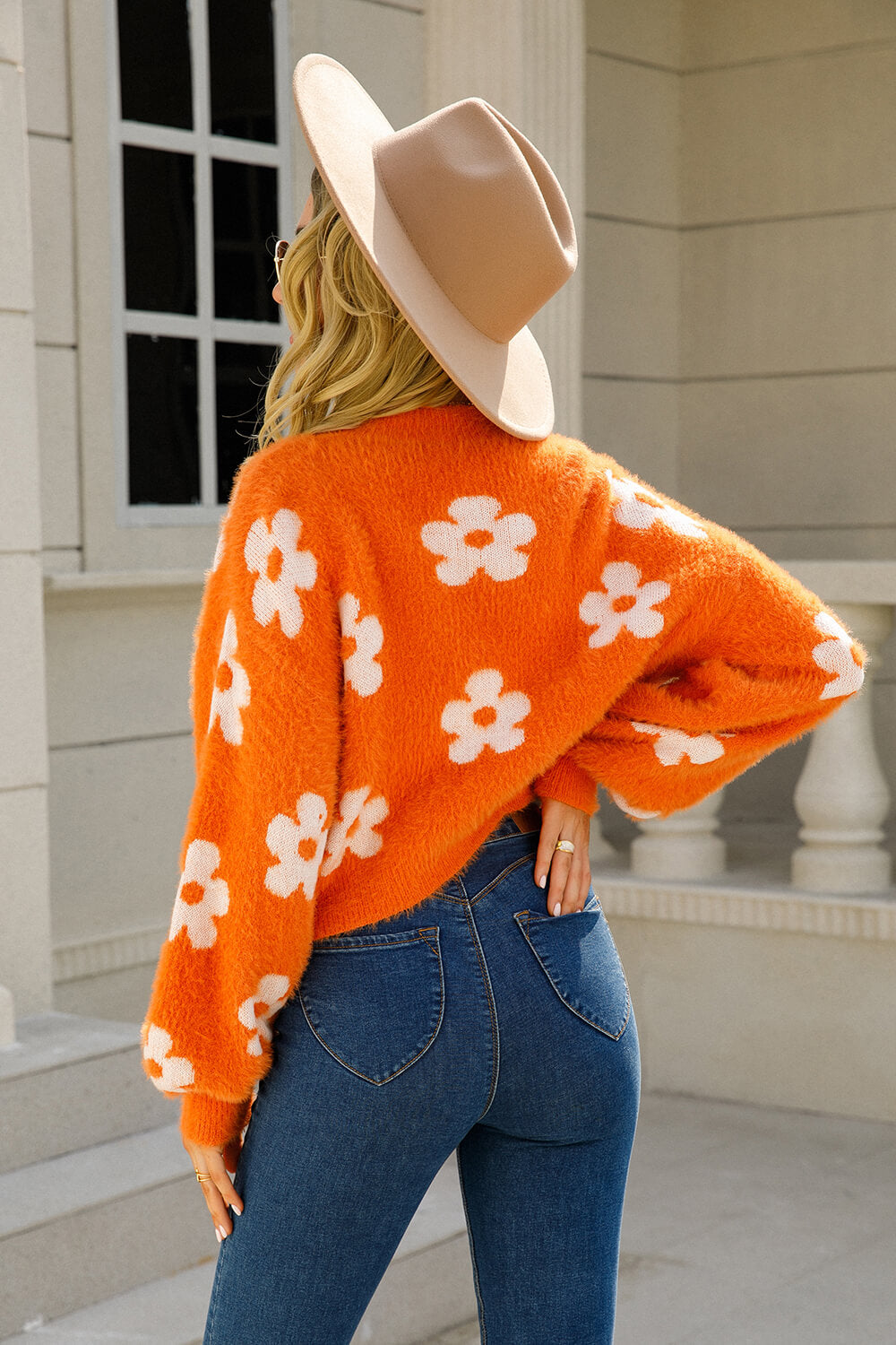 Happy Day Floral Open Front Fuzzy Cardigan