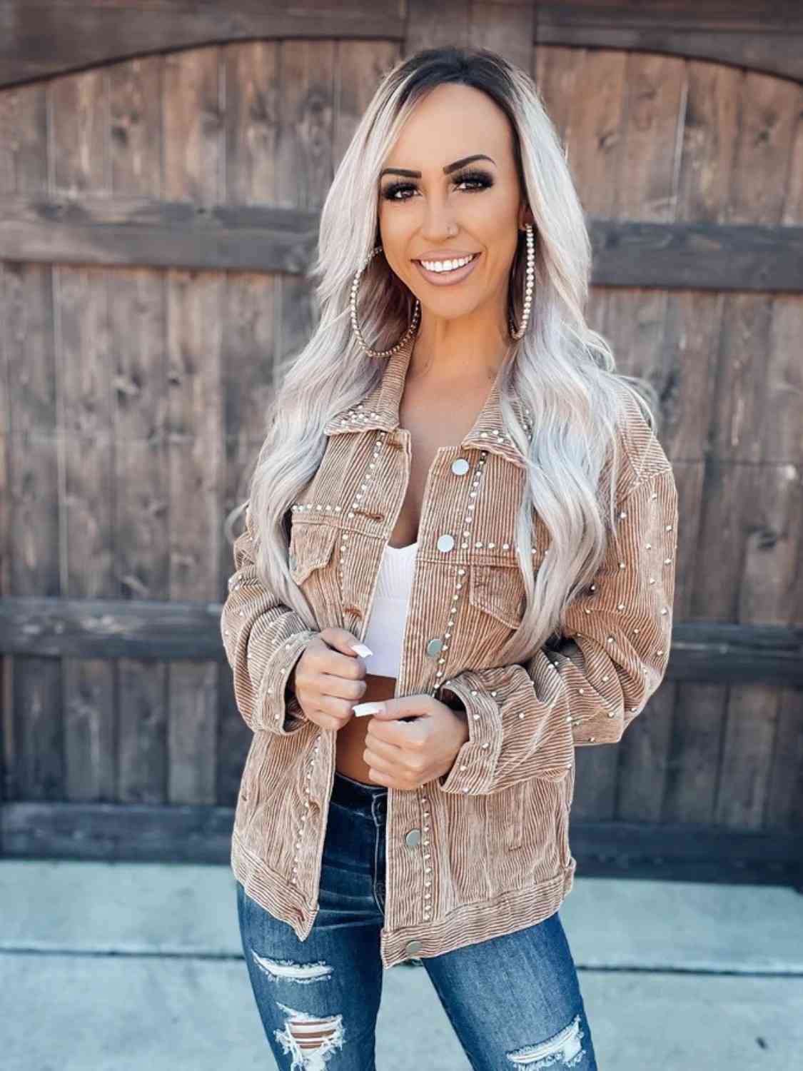 Studded Textured Jacket