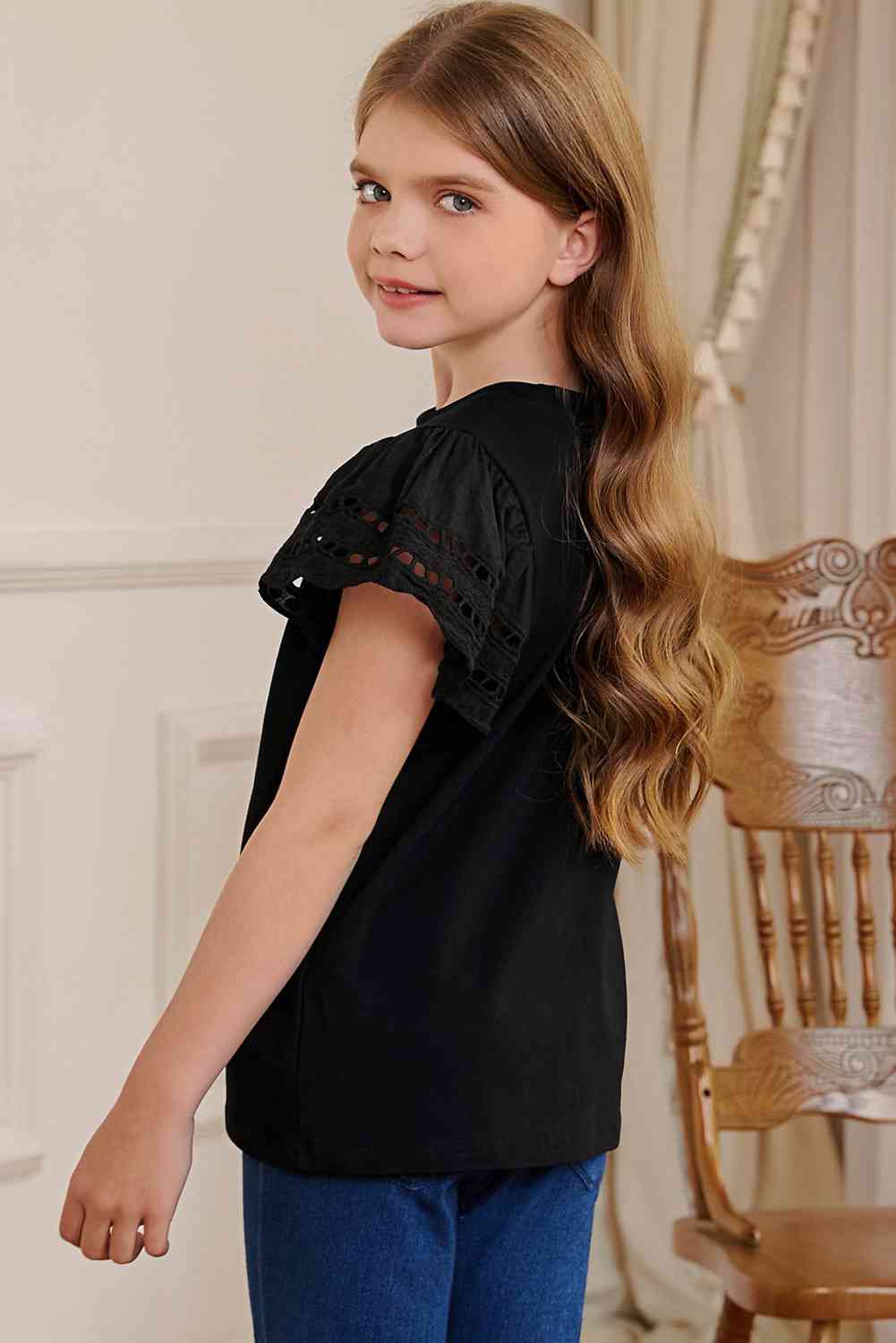 Girls Flutter Sleeve T-Shirt