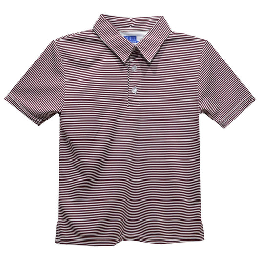 Maroon Stripe Boys Polo - Size 3 left!