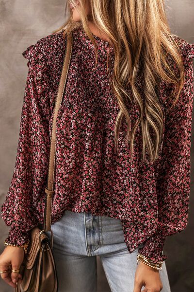 Riley Ruffle Floral Blouse - Trendsi