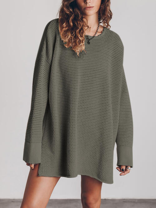 Openwork Sammy Side Slit Sweater