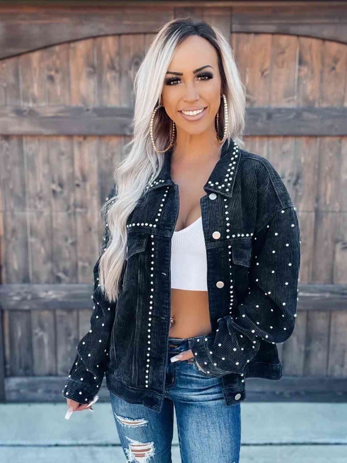Studded Textured Jacket