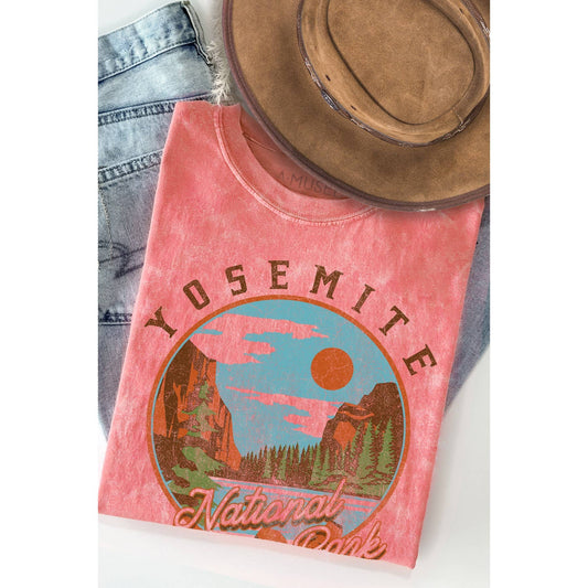 Yosemite National Park - Mineral Wash T-Shirt - Coral