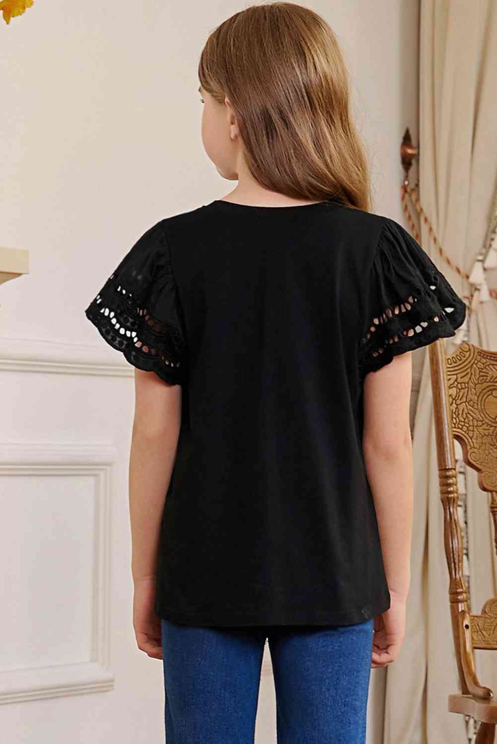 Girls Flutter Sleeve T-Shirt