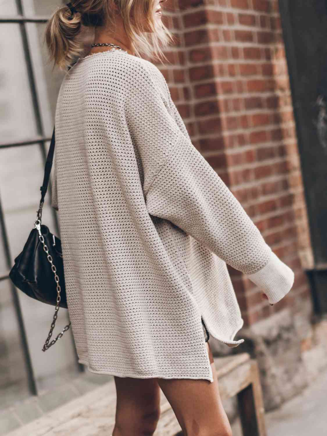 Openwork Sammy Side Slit Sweater