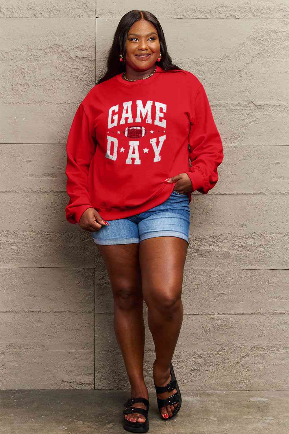 Simply Love Full Size GAME DAY Graphic Sweatshirt - 5 Colors!