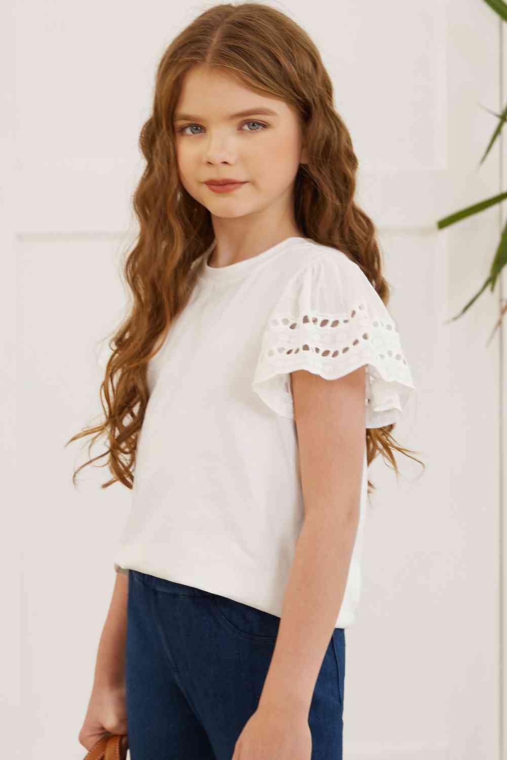 Girls Flutter Sleeve T-Shirt
