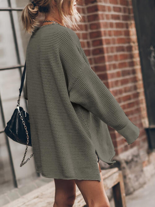 Openwork Sammy Side Slit Sweater