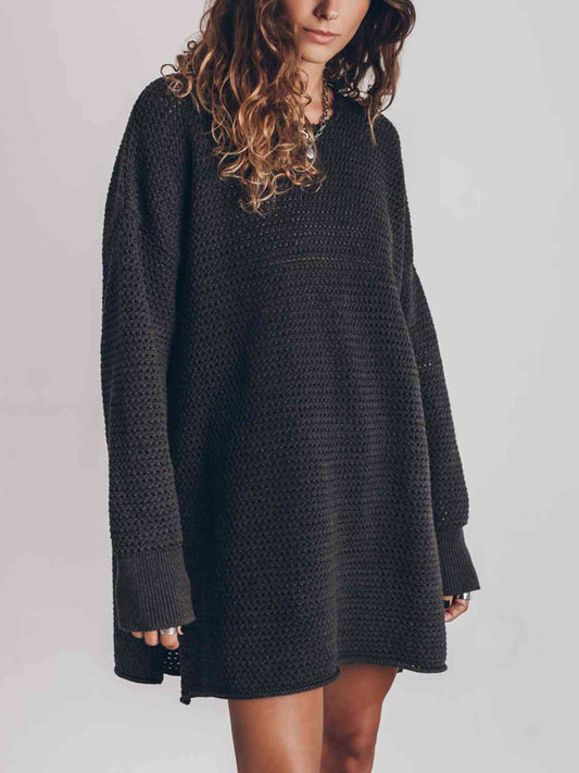 Openwork Sammy Side Slit Sweater