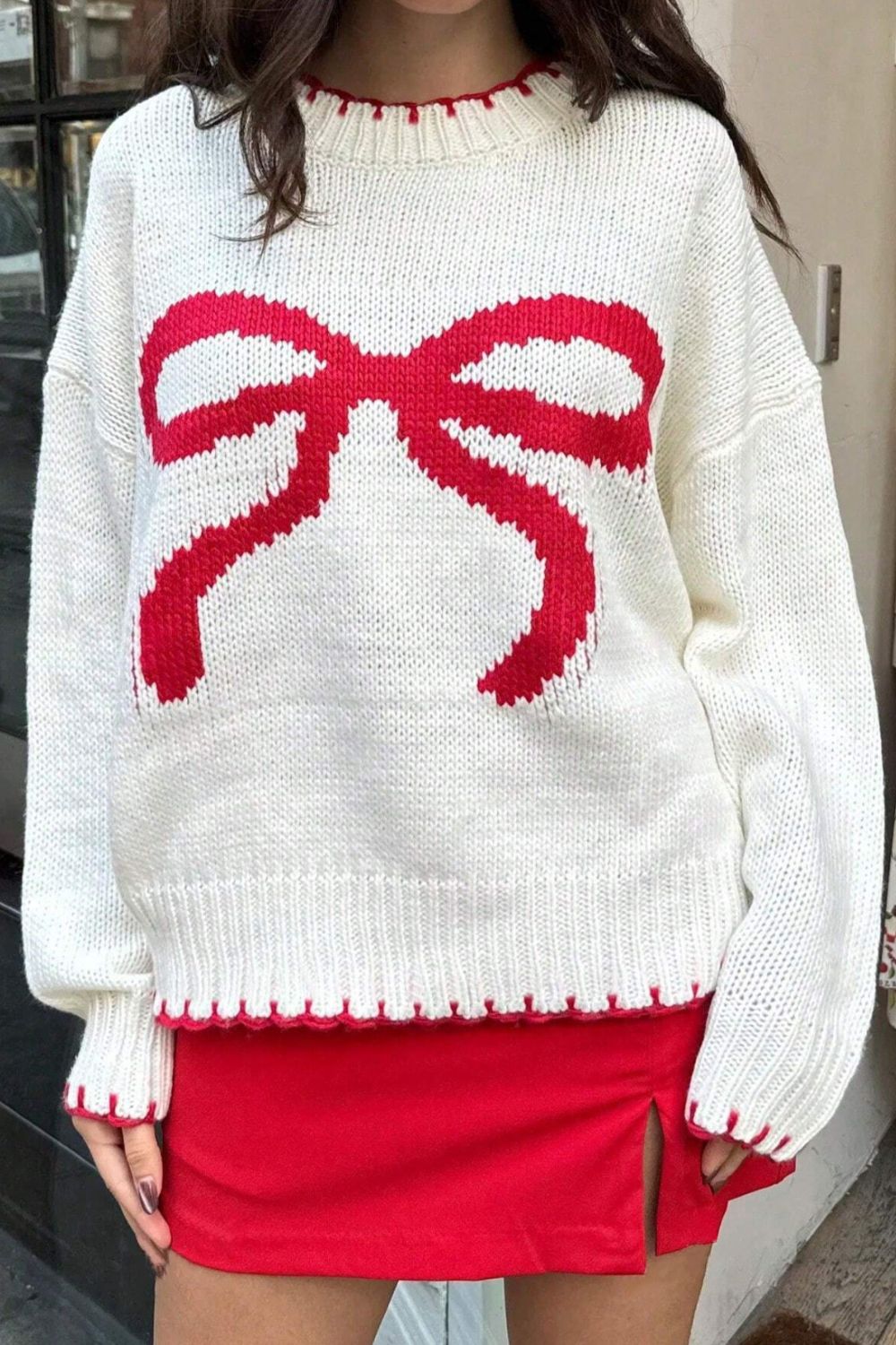 Bow Long Sleeve Sweater - 3 Color Options!