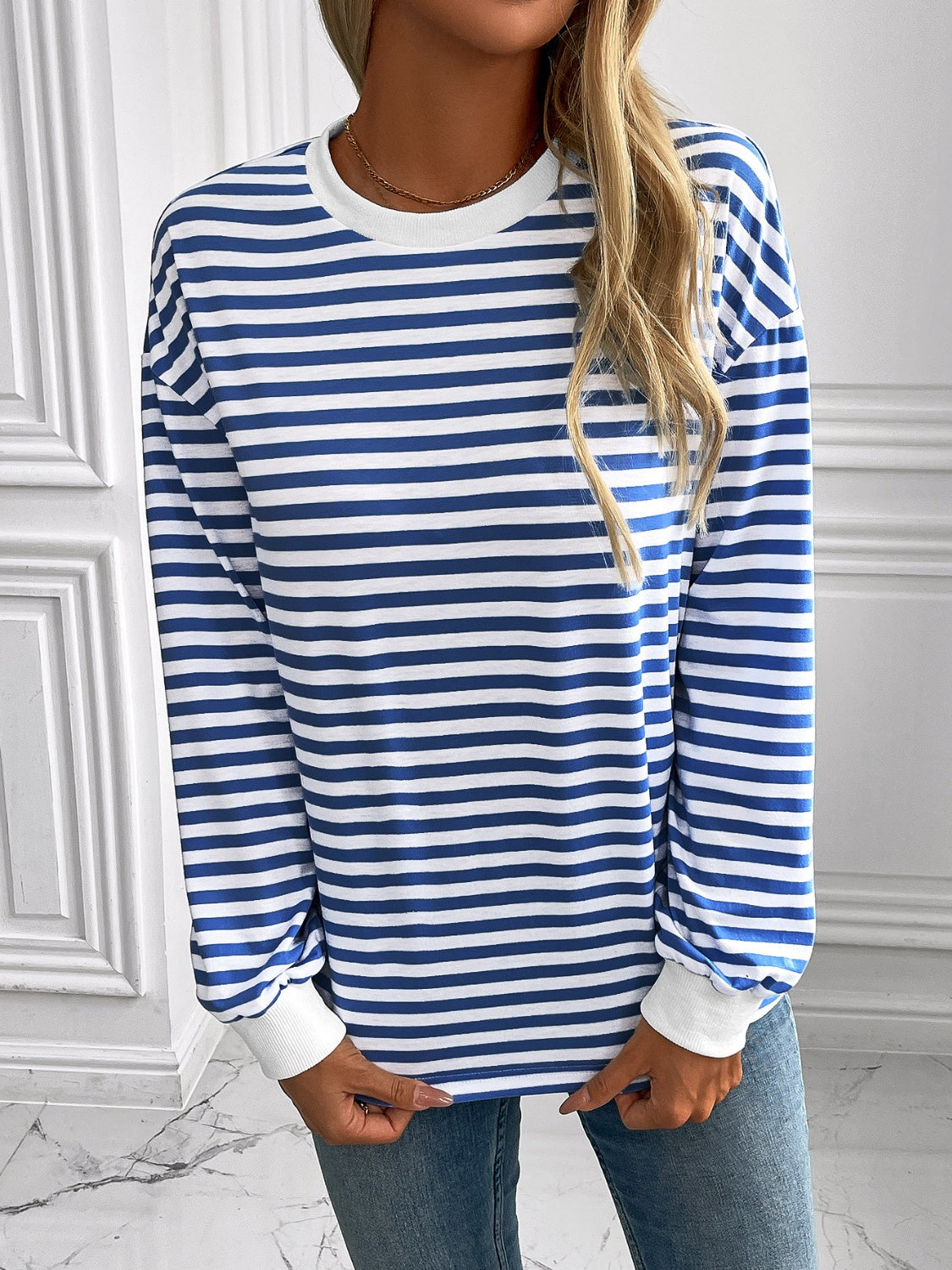 Ivy Lane Striped Long Sleeve Sweatshirt