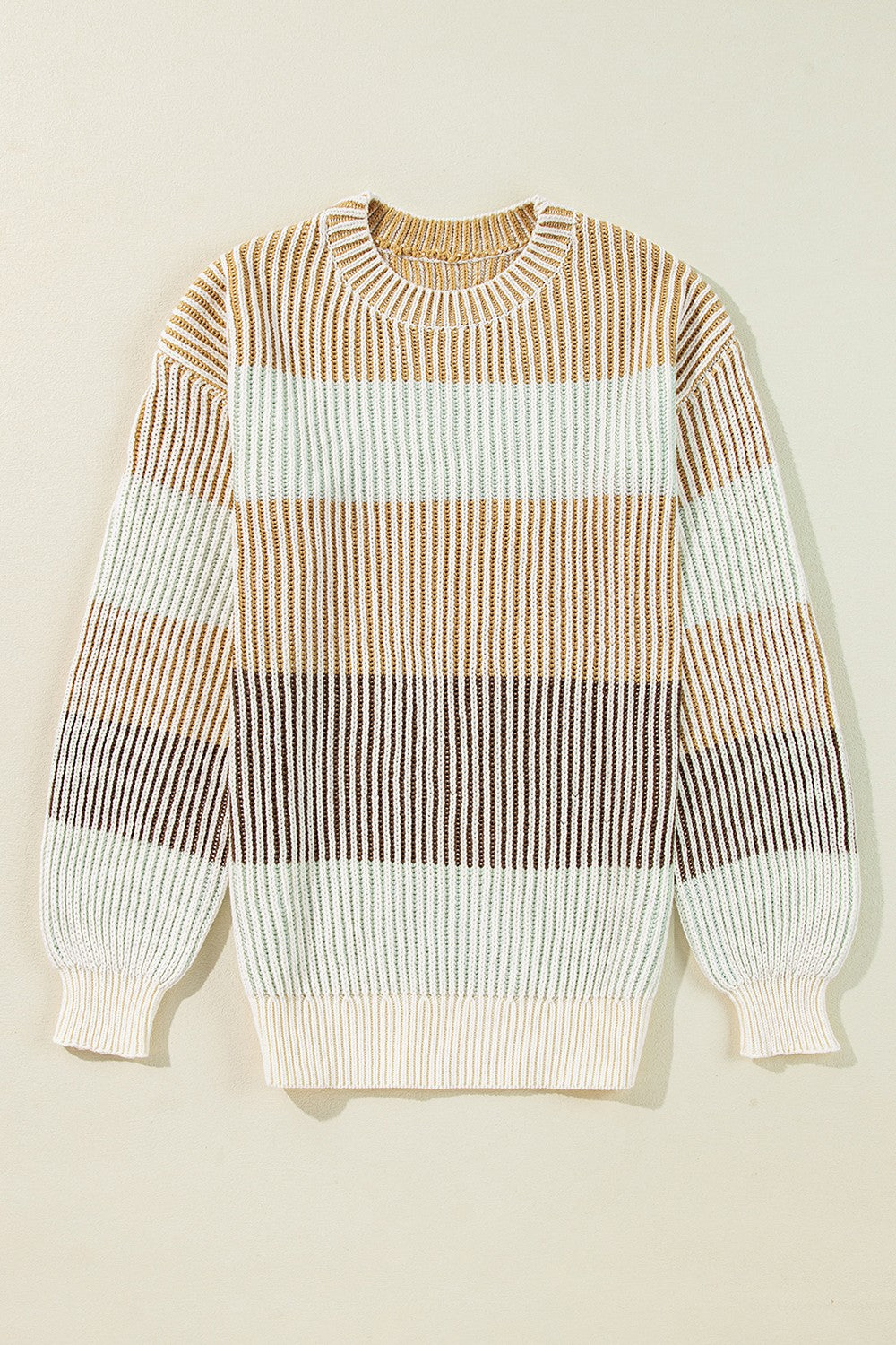 Striped Color Block Long Sleeve Sweater - 3 Color Options!