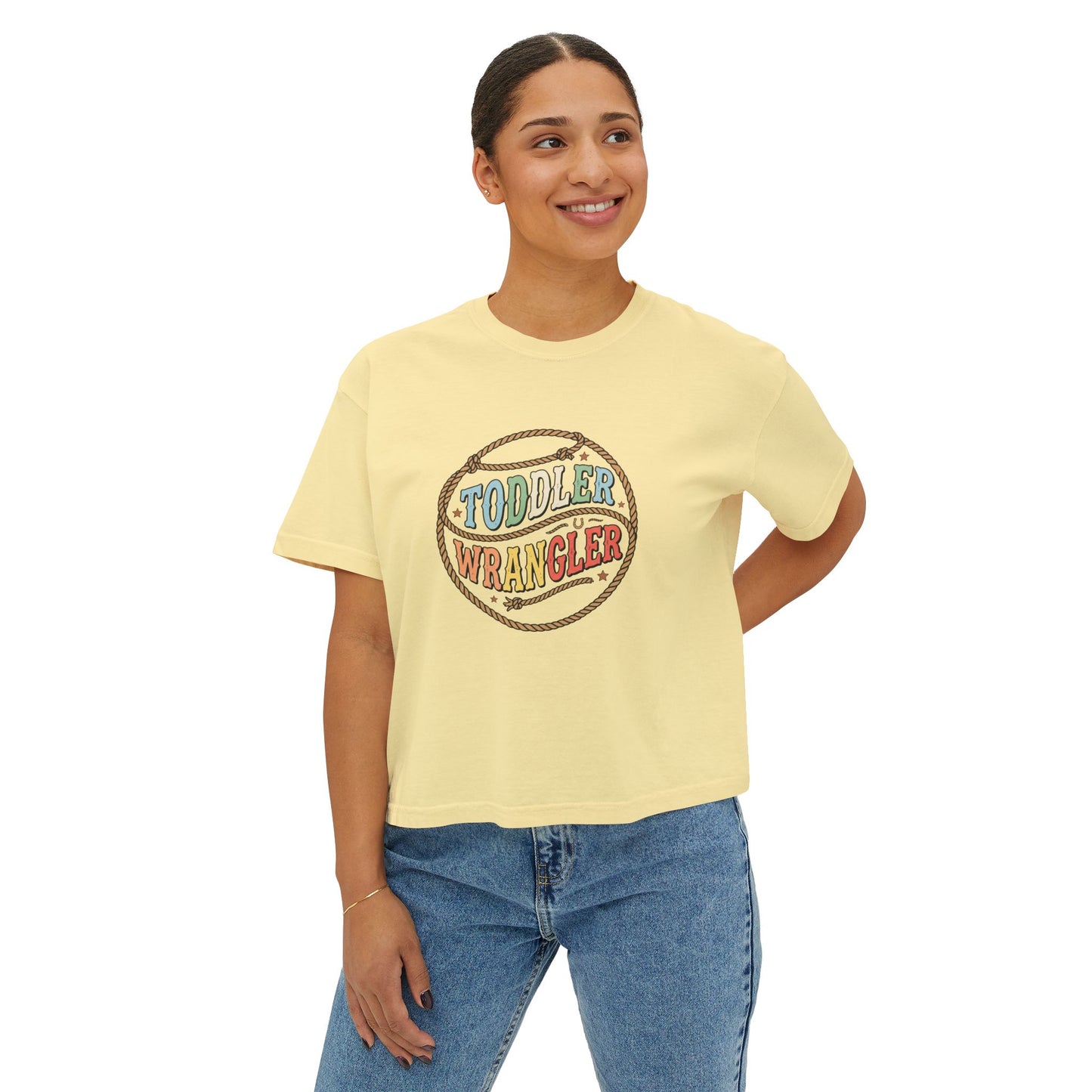 Toddler Wrangler Women's Boxy Tee – Western Rope Graphic Top