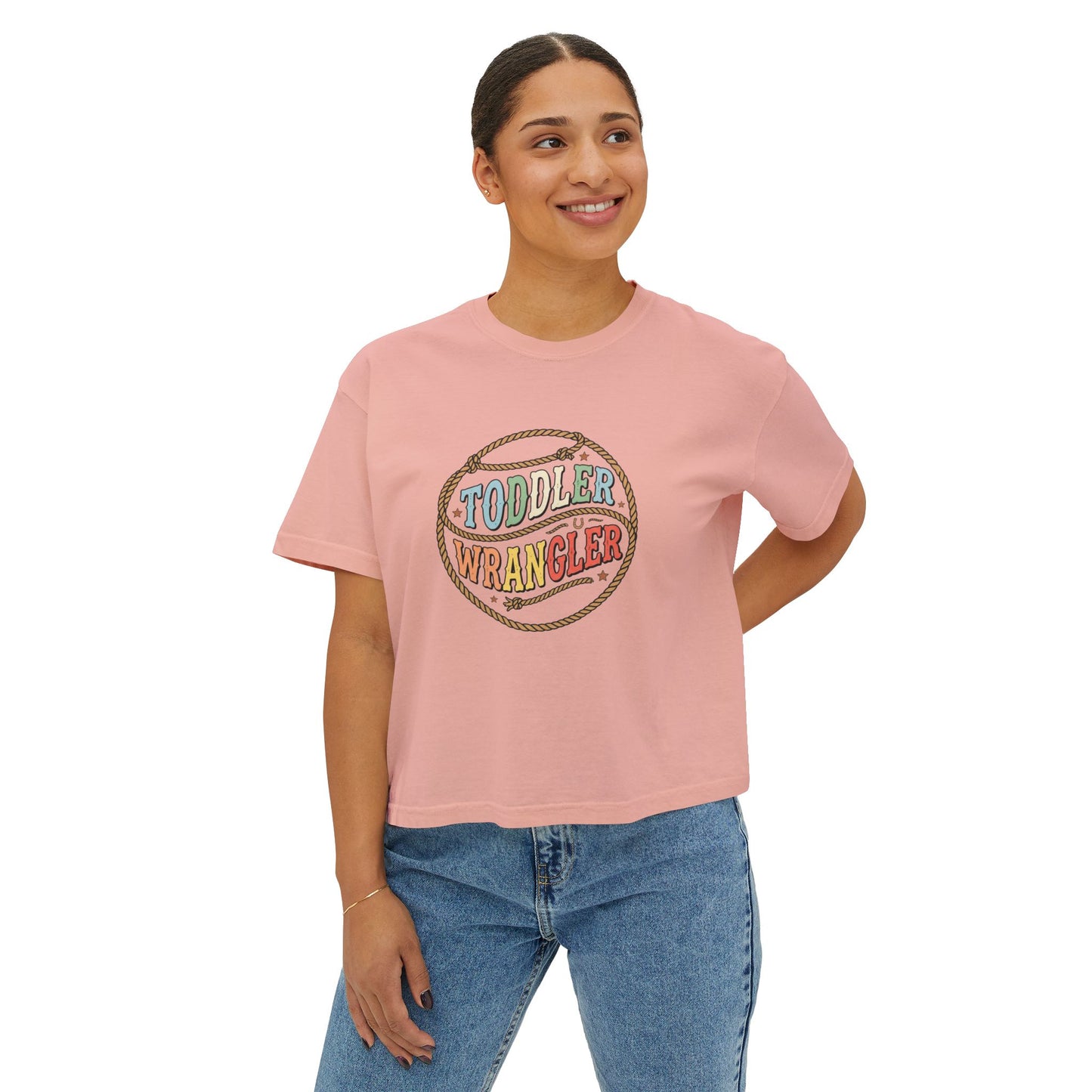 Toddler Wrangler Women's Boxy Tee – Western Rope Graphic Top