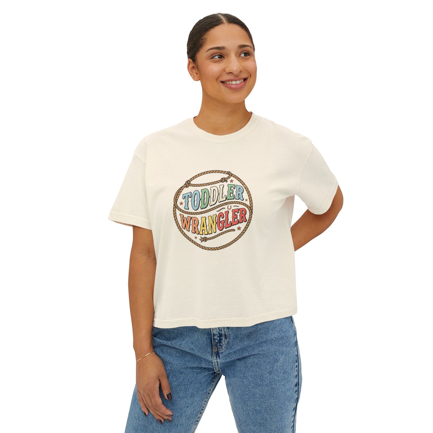 Toddler Wrangler Women's Boxy Tee – Western Rope Graphic Top