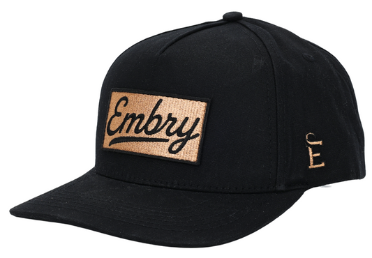 Black Waxed Canvas - Logo Patch