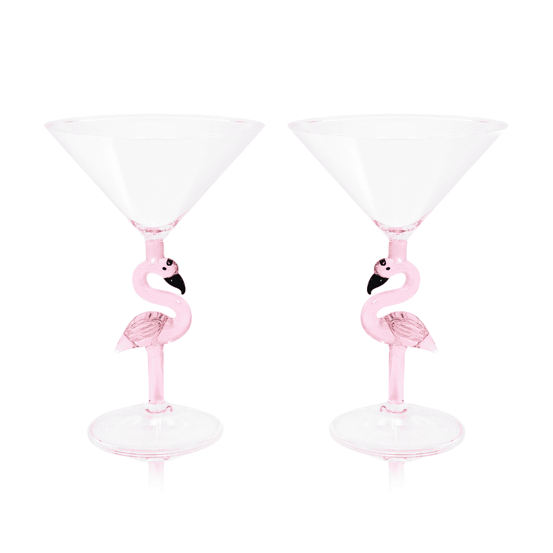 3D Flamingo Martini Glass