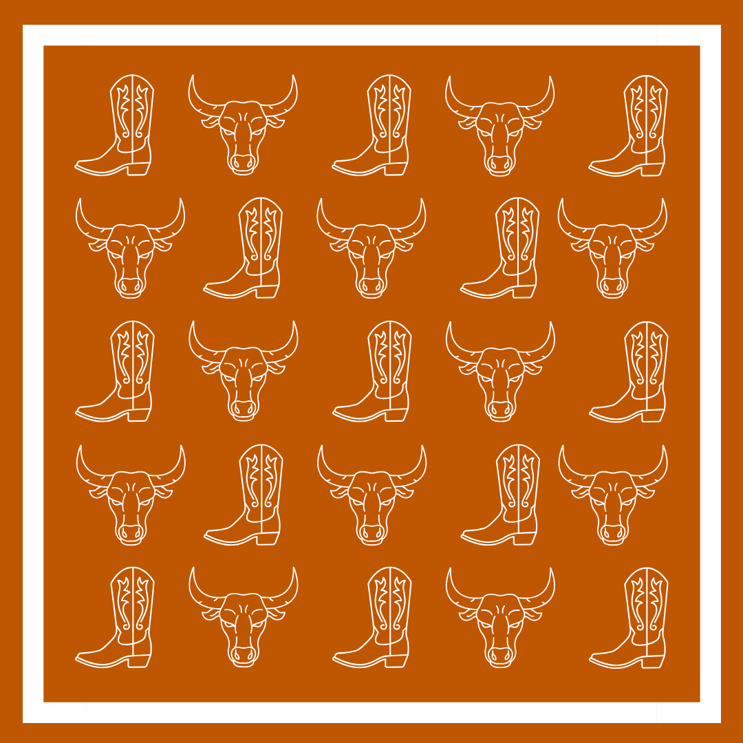 University of Texas - Game Day Bandana Scarf - Longhorn & Boot