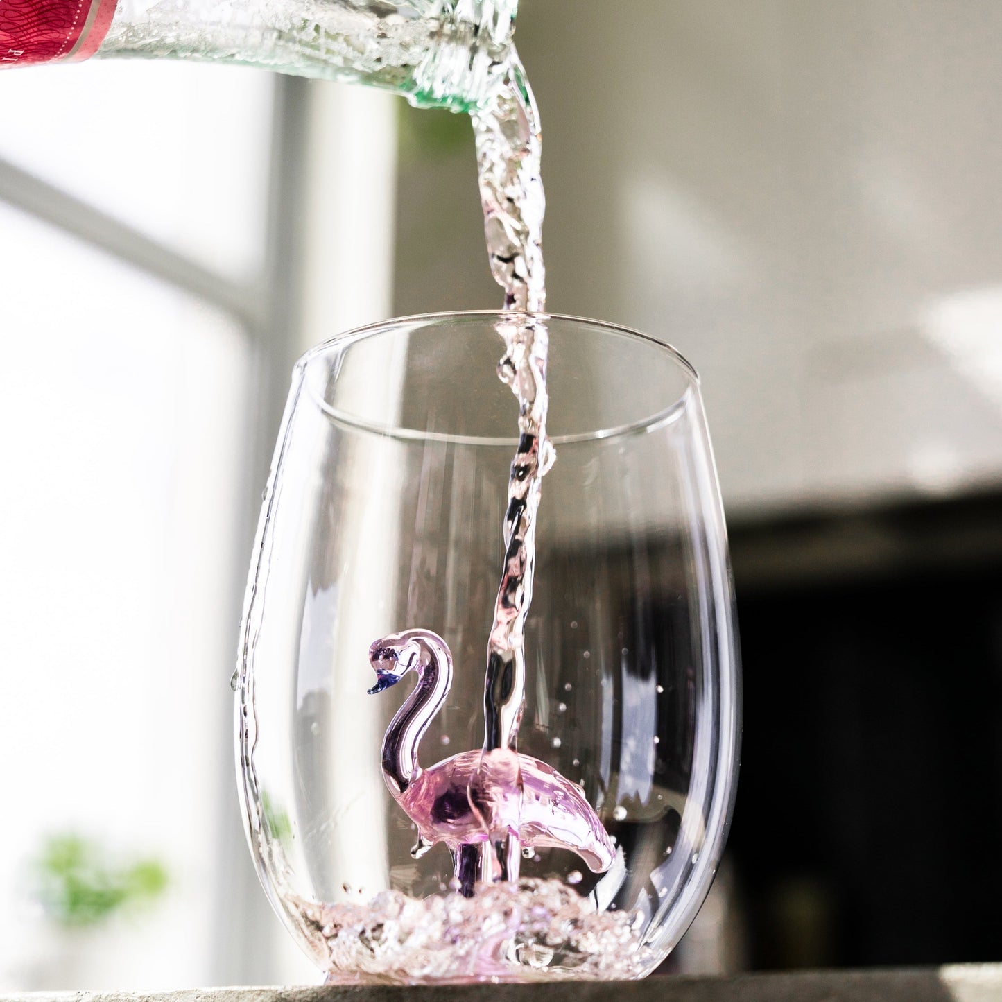 3D Flamingo Stemless Glasses