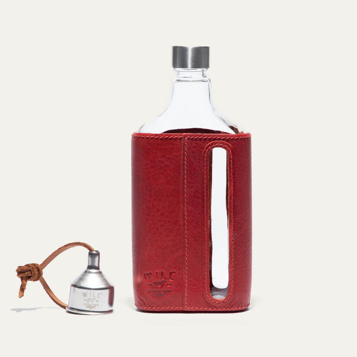 Glass Leather Flask 375Ml
