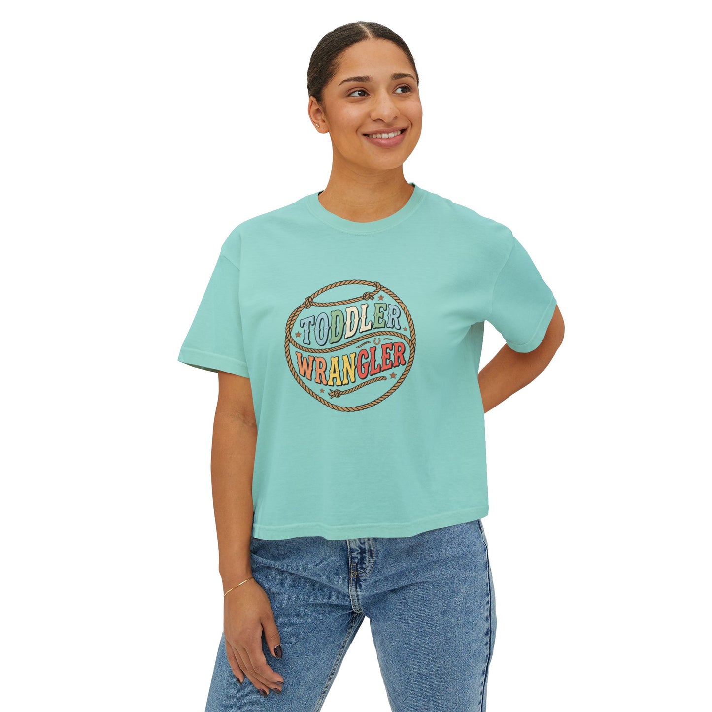 Toddler Wrangler Women's Boxy Tee – Western Rope Graphic Top