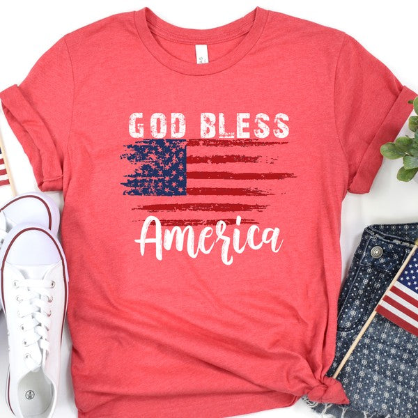 God Bless America Distressed Flag T-shirt