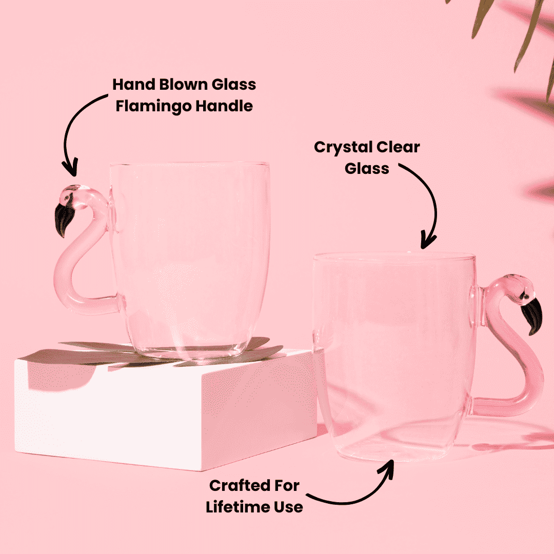3D Flamingo Glass Mugs