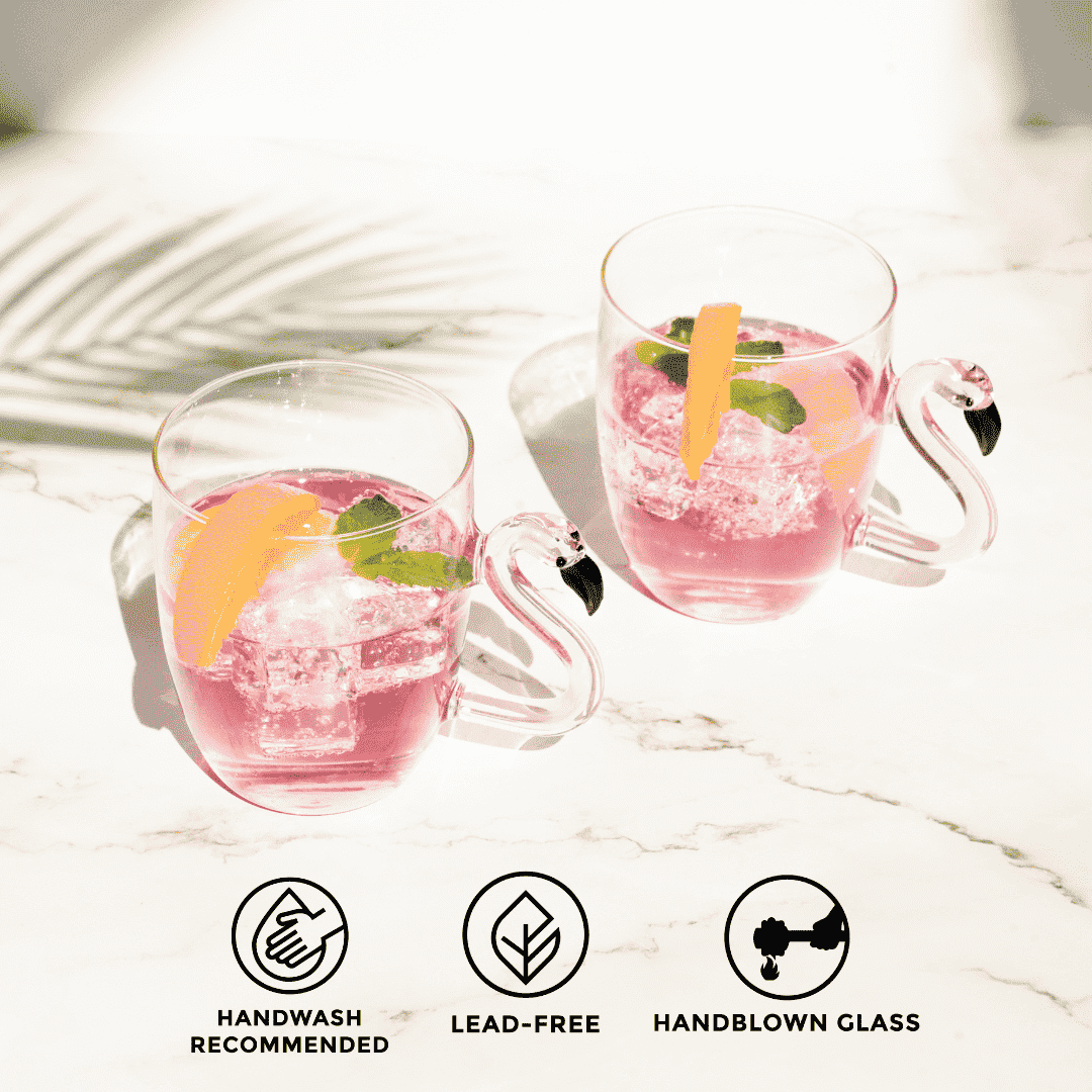 3D Flamingo Glass Mugs