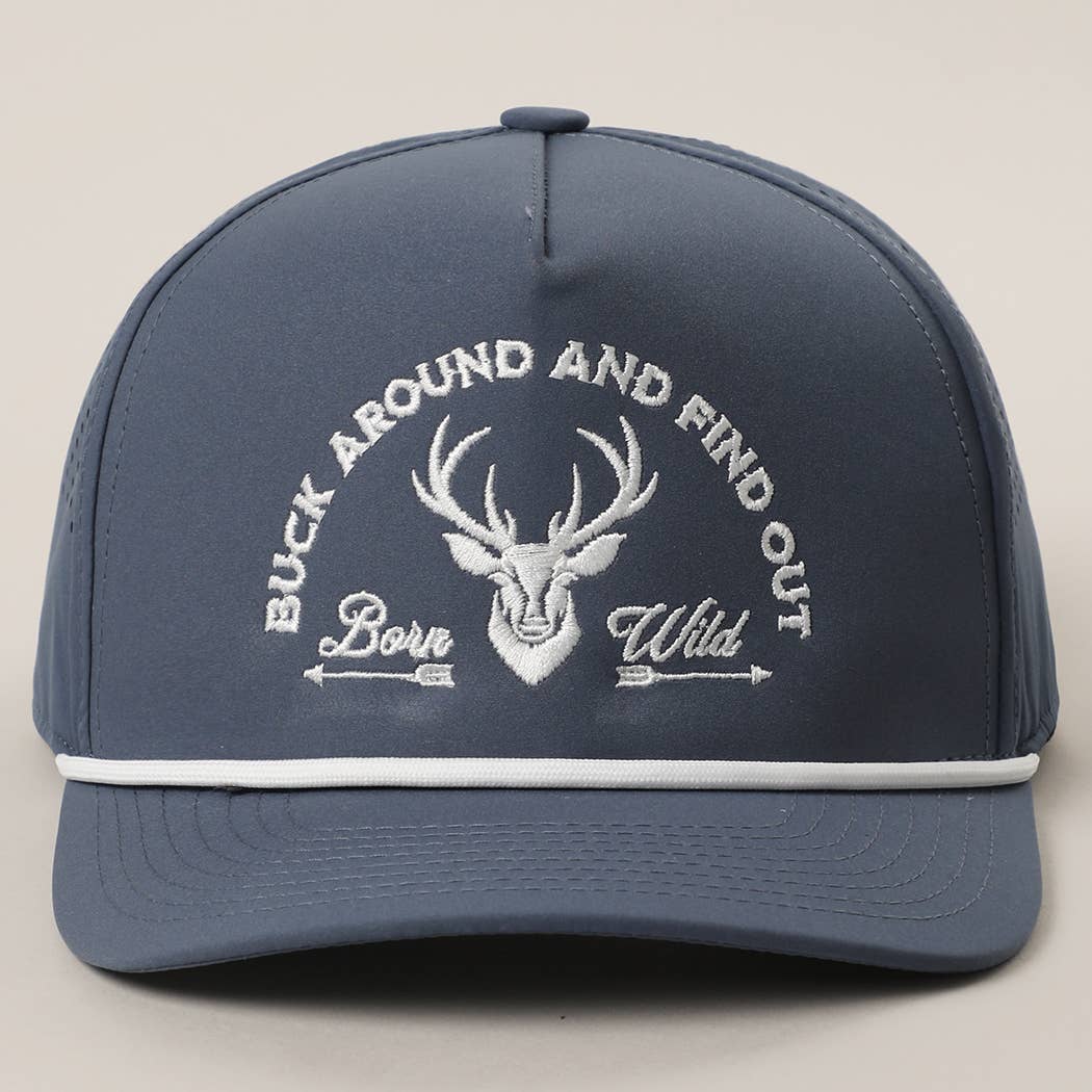 Buck Around And Find Out Embroidered Premium Trucker Hat - Blue