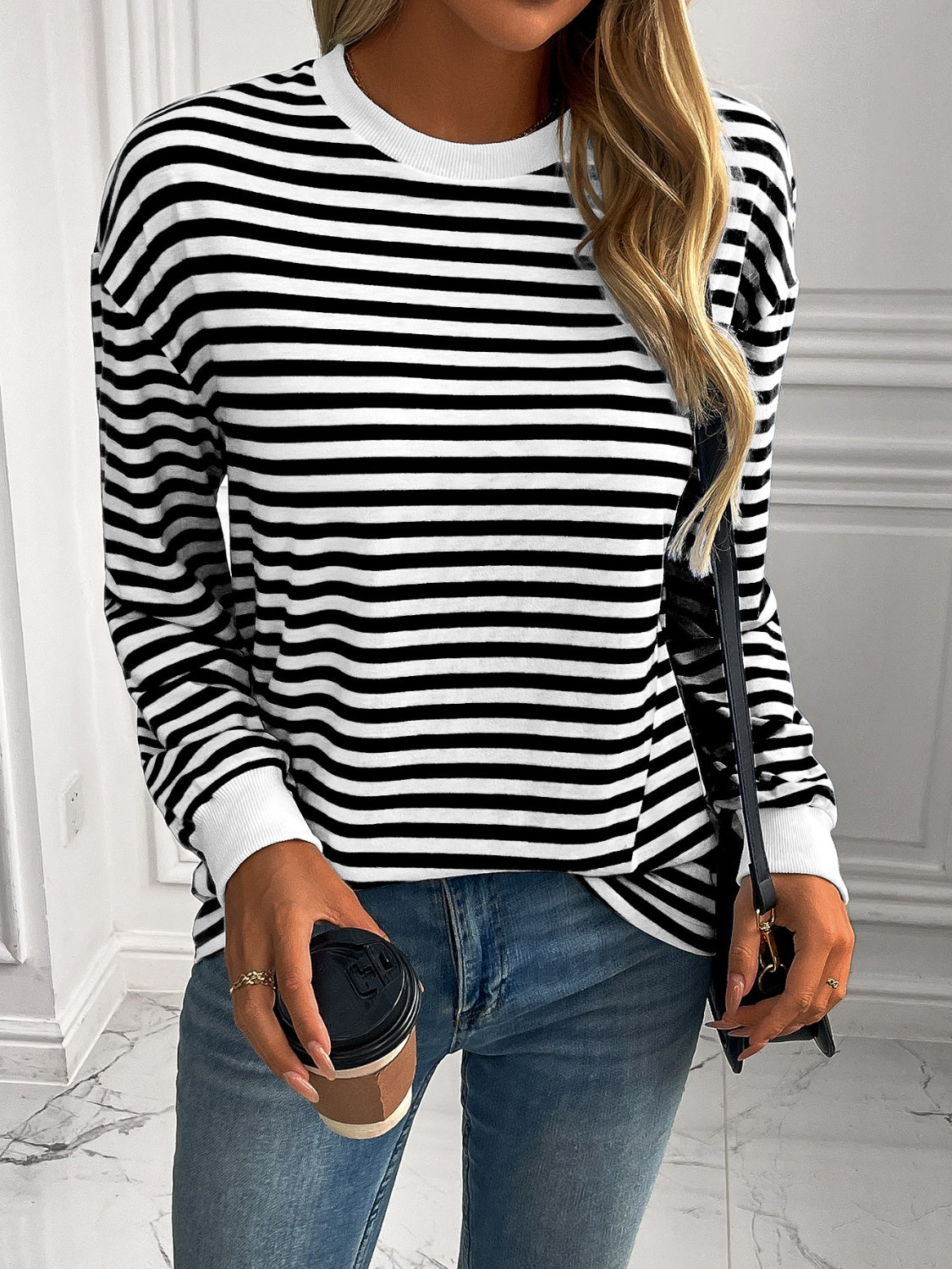 Ivy Lane Striped Long Sleeve Sweatshirt