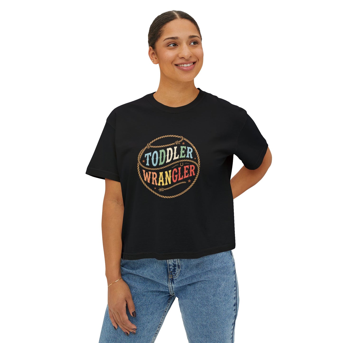 Toddler Wrangler Women's Boxy Tee – Western Rope Graphic Top