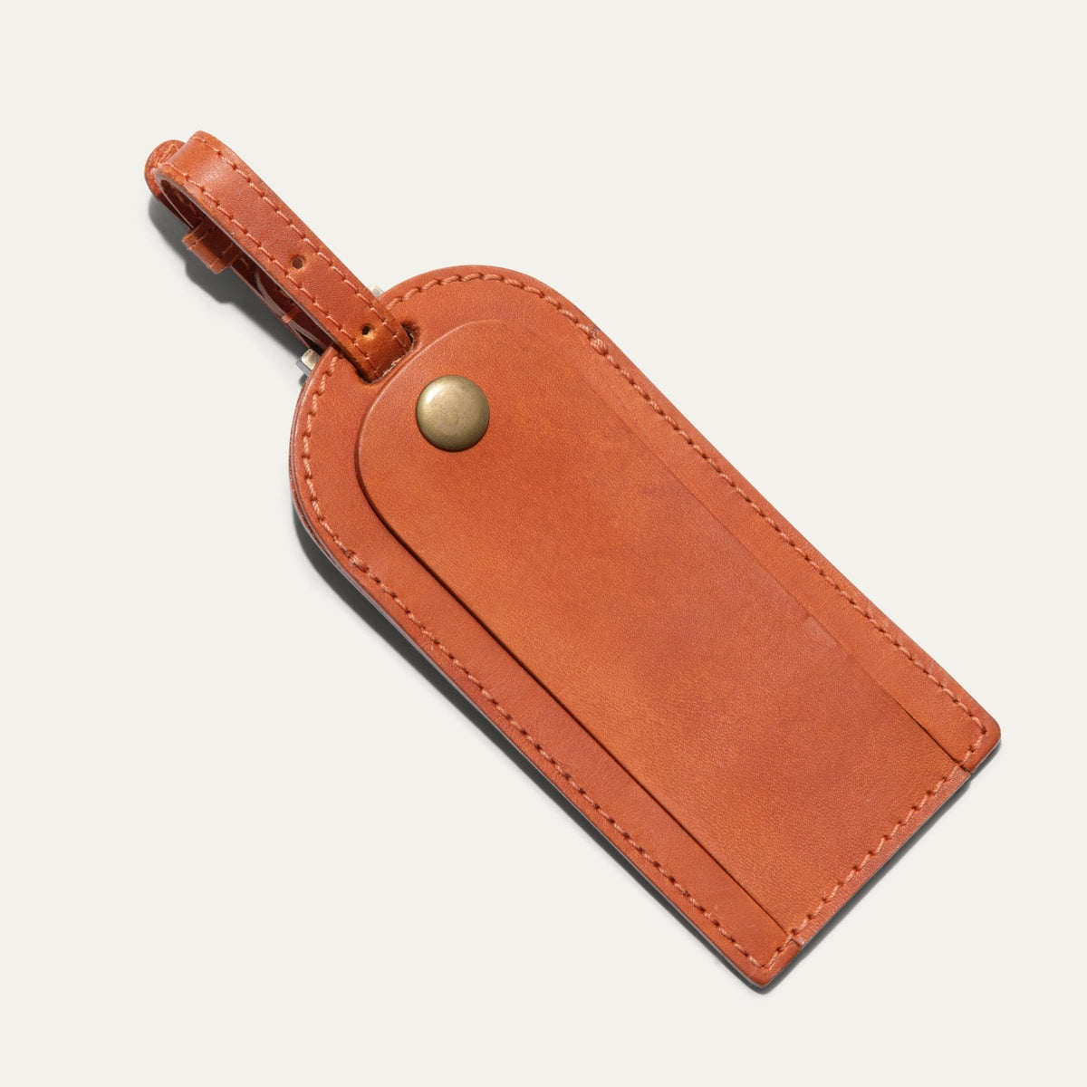 Rounded Leather Luggage Tag