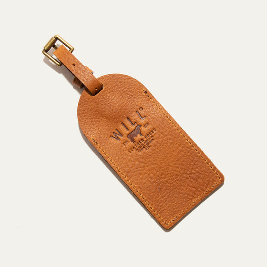 Rounded Leather Luggage Tag