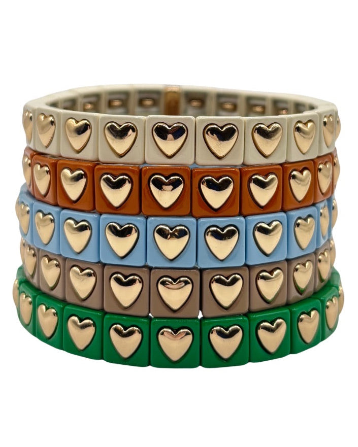 The Colored Bubble Heart Bracelet
