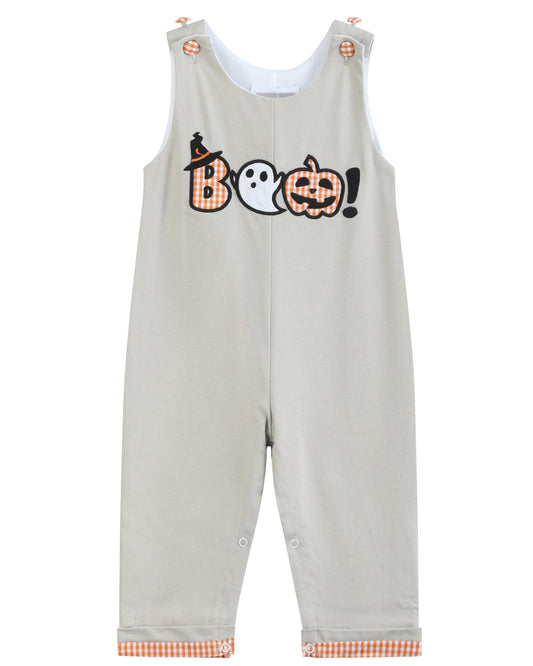 Gray Boo Applique Longalls