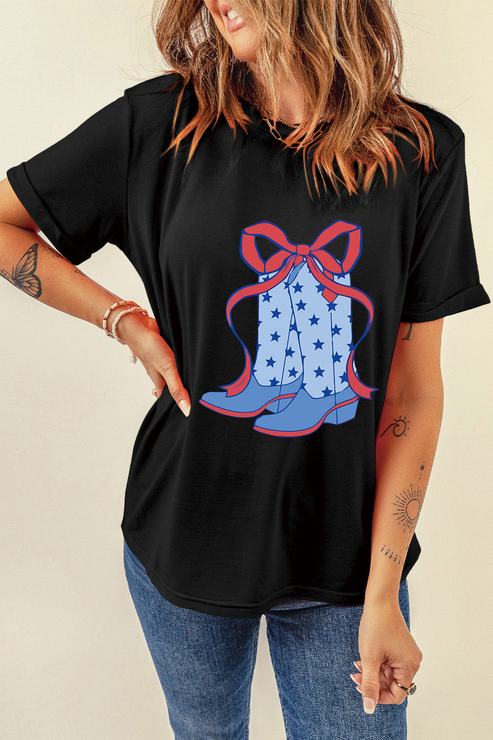 Boot & Bow Graphic Short Sleeve T-Shirt