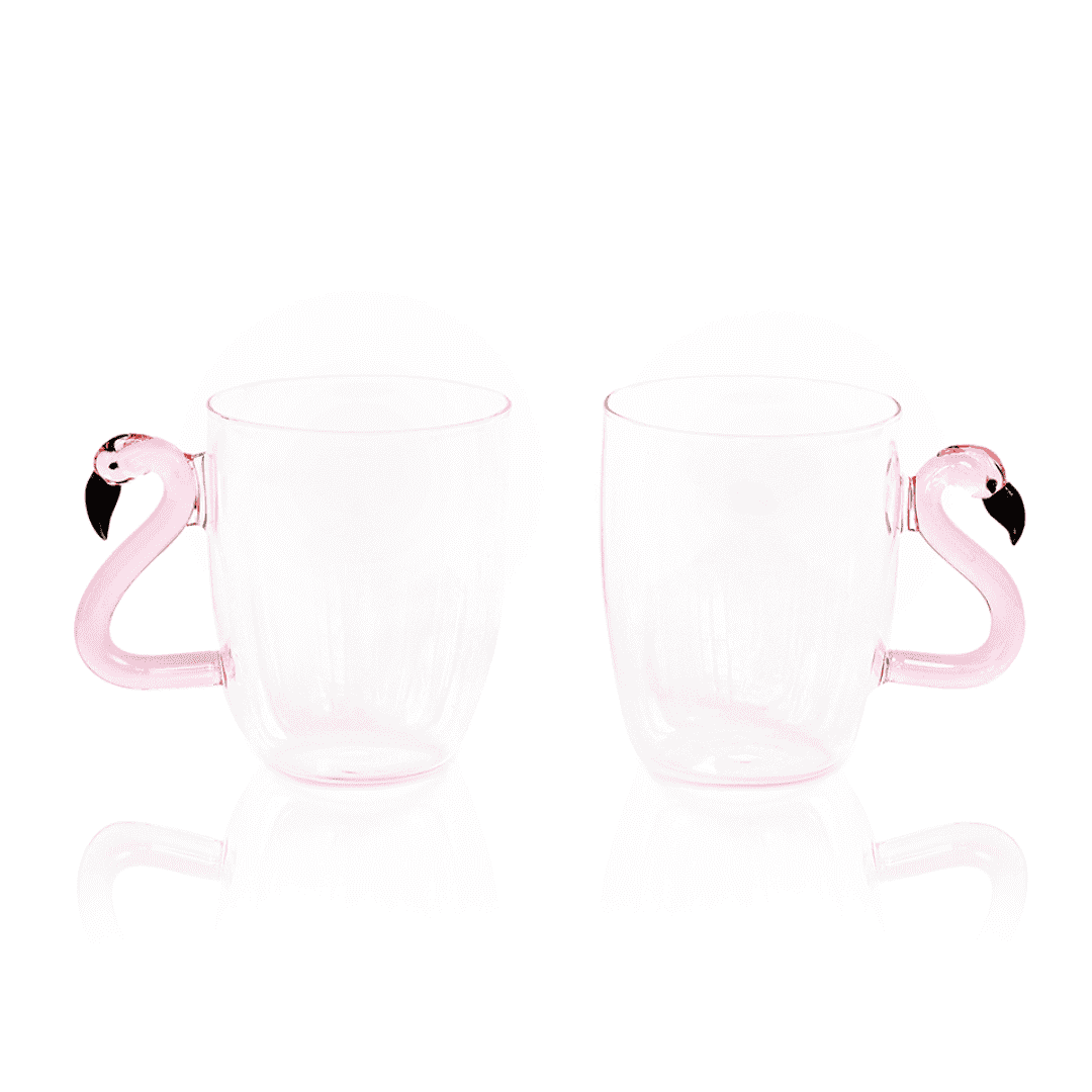 3D Flamingo Glass Mugs