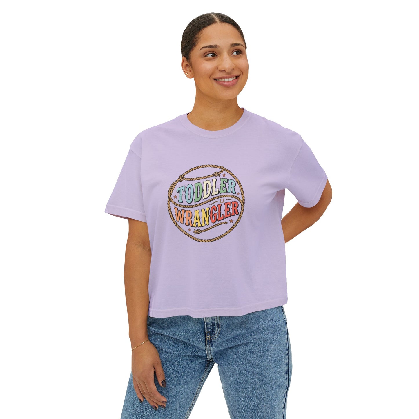 Toddler Wrangler Women's Boxy Tee – Western Rope Graphic Top