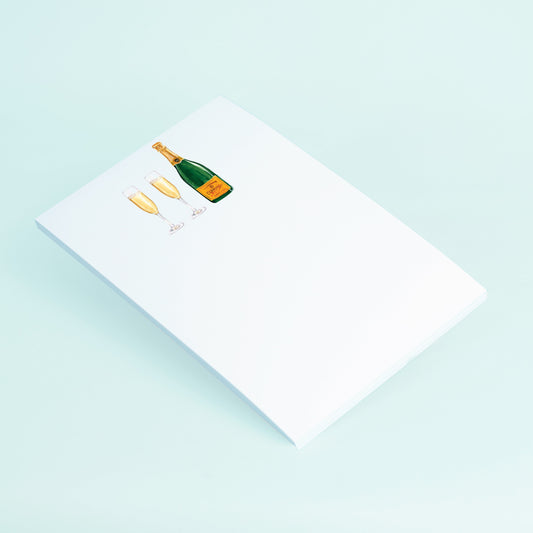 Champagne Bottle and glasses Notepad