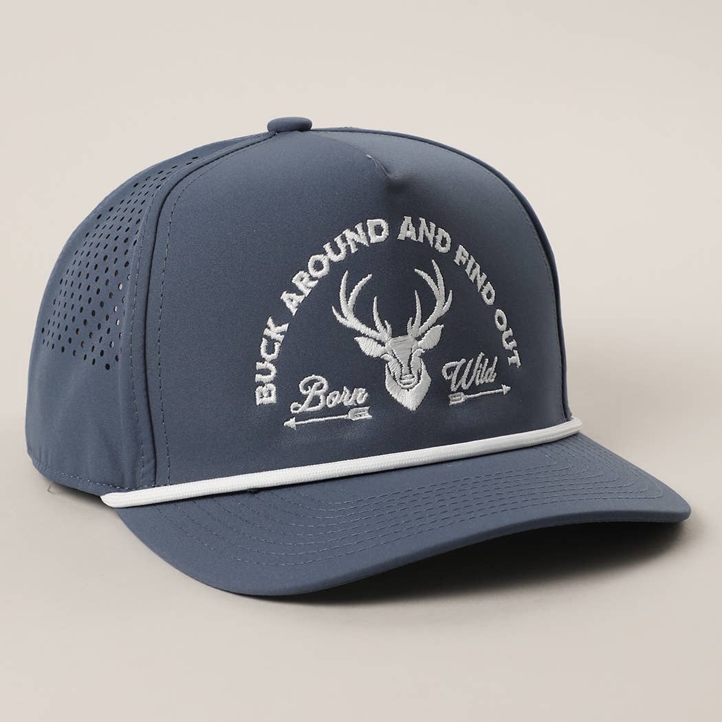 Buck Around And Find Out Embroidered Premium Trucker Hat - Blue