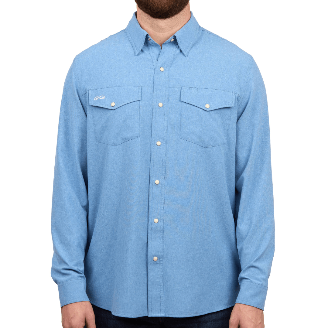 Off-Road Blue StockYard Shirt | Long Sleeve